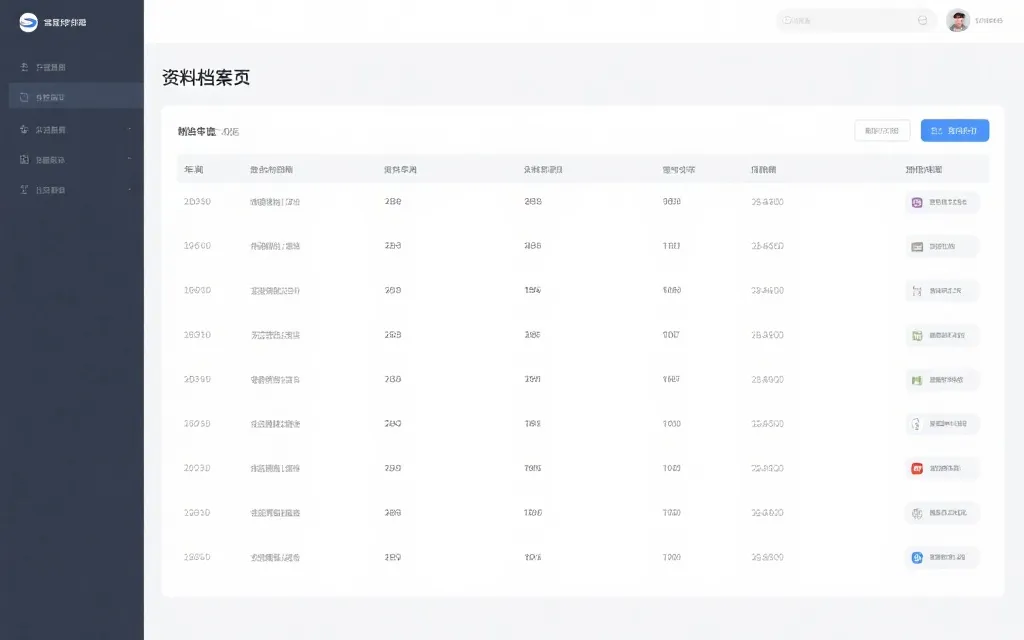 历史资料归档页面示意图